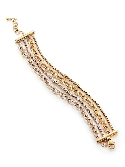 Shop Alor Multi-strand Rose & Yellow Goldtone Stainless Steel Bracelet