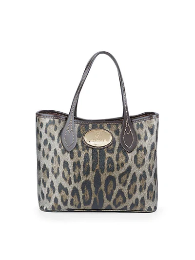 Shop Roberto Cavalli Leopard Leather Tote