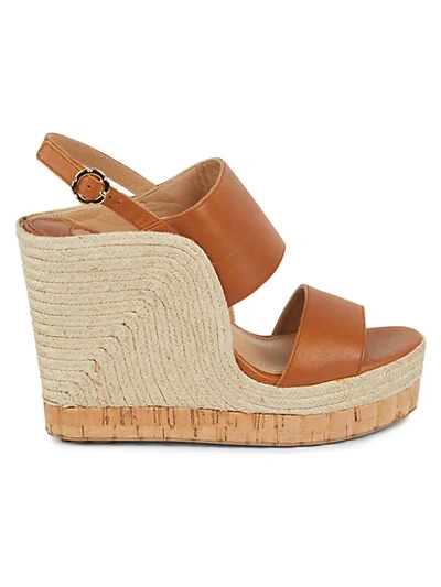 Shop Ferragamo Maratea Leather Platform Sandals In Brown