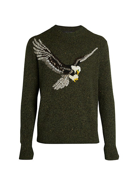 Rag & Bone Eagle Wool-blend Sweater In Army | ModeSens