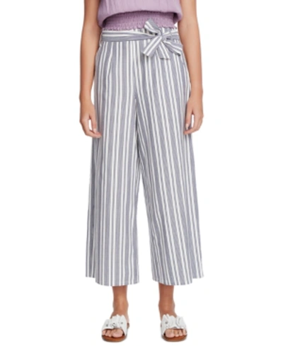 Shop 1.state Canvas Striped Wide-leg Pants In Soft Ecru/blue