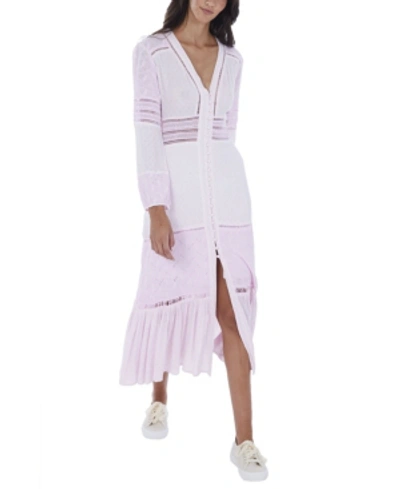 Shop Allison New York Women's Lace Paneled Maxi Dress In Blush