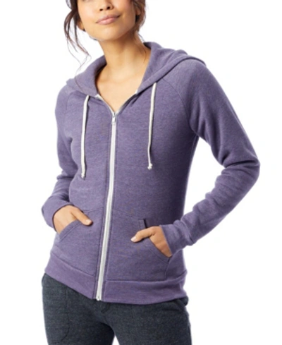 Shop Alternative Apparel Adrian Fleece Women's Zip Hoodie In Dark Purple