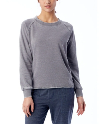 Shop Alternative Apparel Lazy Day Burnout French Terry Women's Pullover Sweatshirt In Gray