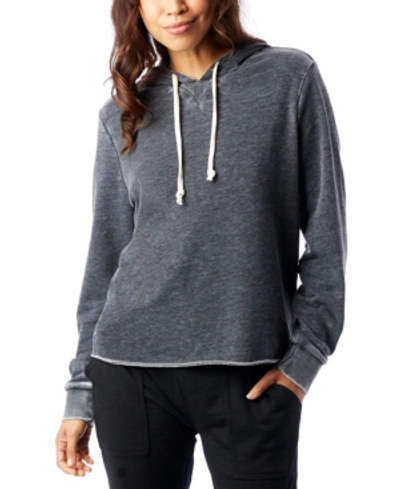 Shop Alternative Apparel Day Off Burnout French Women's Terry Hoodie In Charcoal