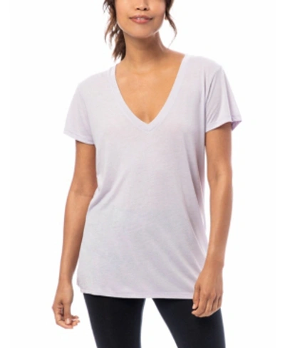 Shop Alternative Apparel Slinky Jersey Women's V-neck T-shirt In Lilac
