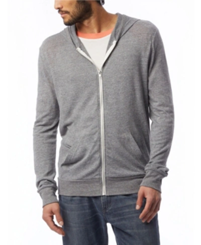 Shop Alternative Apparel Men's Basic Zip Hoodie In Gray