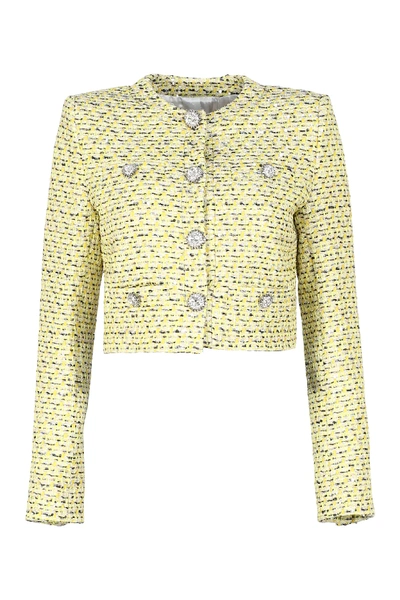 Shop Alessandra Rich Tweed Jacket In Yellow
