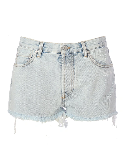 Shop Off-white Bleach Shorts Blue No Color