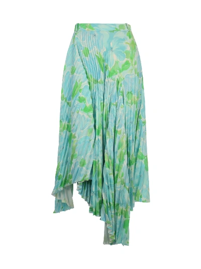 Shop Balenciaga Dynasty Skirt In Blue/green