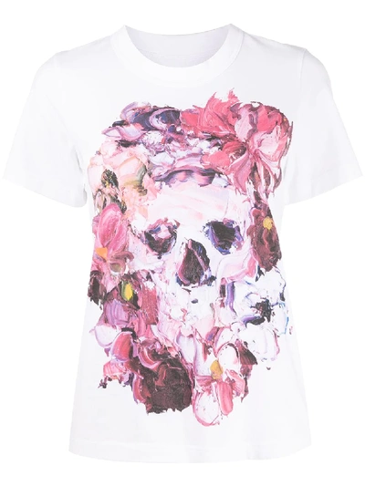 Shop Junya Watanabe Painted Skull-print T-shirt In White