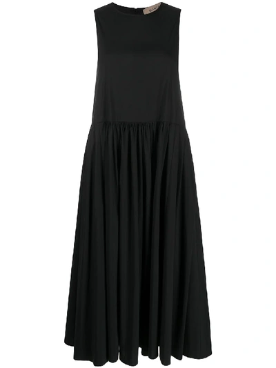 Shop Blanca Vita Sleeveless Midi Ruched Dress In Black