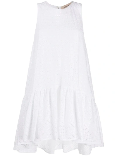 Shop Blanca Vita Sleeveless Ruched Mini Dress In White