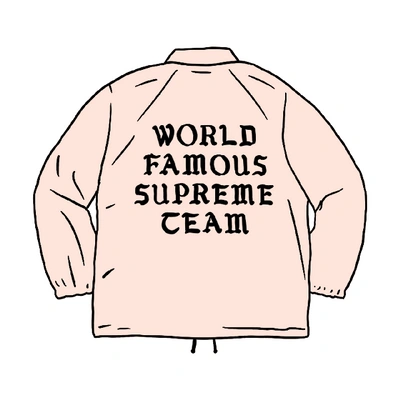 Pre-owned Supreme  World Famous Coaches Jacket Pink