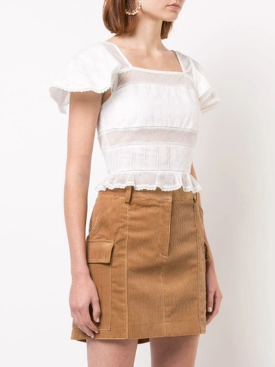 Shop Alexa Chung Square Neck Cropped Blouse