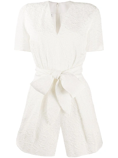 Shop Stella Mccartney Heart-quilted Tie-waist Playsuit In White