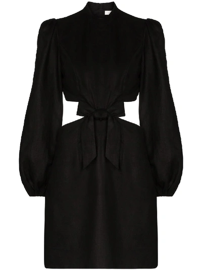Shop Zimmermann Bellitude Cutout Mini Dress In Black