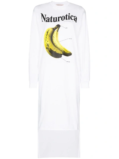 Shop Christopher Kane Banana Print T-shirt Dress In Weiss