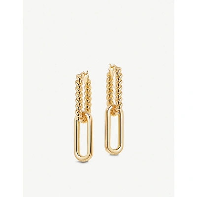 Shop Missoma Women's Gold Radial Ovate 18ct Yellow Gold-plated Vermeil Sterling Silver Hoop Earrings