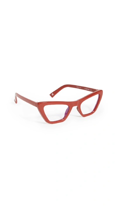 Shop The Book Club The Last Epiphanies Blue Light Glasses In Cherry