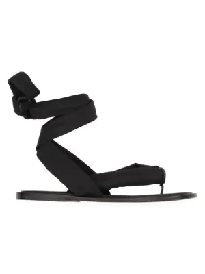 ganni fabric wrap sandals