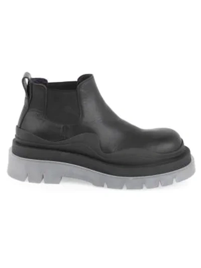 Shop Bottega Veneta Tire Leather Chelsea Boots In Black Transparent