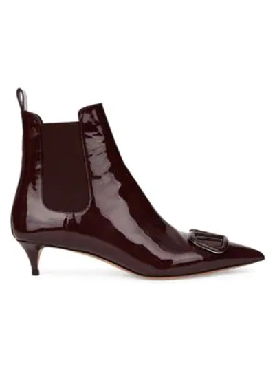 Shop Valentino Garavani Vlogo Patent Chelsea Boots In Rubin