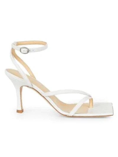 Shop A.w.a.k.e. Delta Asymmetric Square-toe Leather Sandals In White