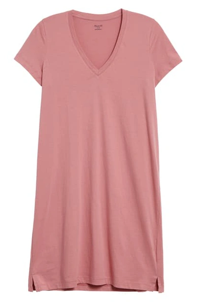 Shop Madewell Northside V-neck T-shirt Dress In Weathered Berry Exclusive
