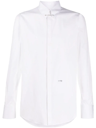 Shop Dsquared2 Collar Pin Slim Fit Shirt In White
