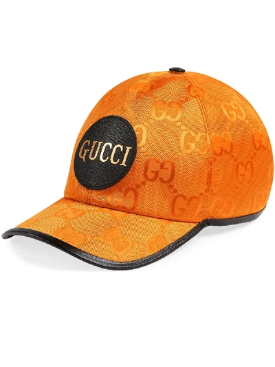 Shop Gucci Off The Grid Gg Supreme Canvas Baseball Cap In Orange