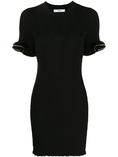 Shop Area Ribbed Mini Dress In Black