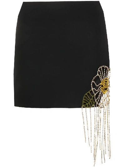 Shop Area Crystal-embellished Mini Skirt In Black