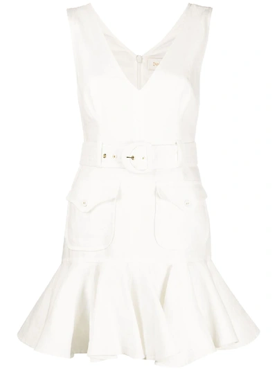 Shop Zimmermann Ruffle Hem Dress In White