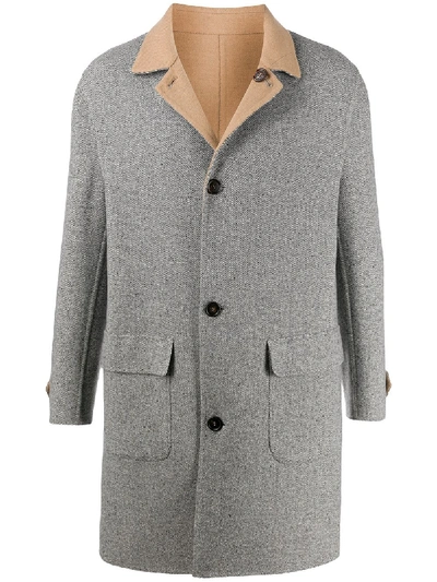 Shop Brunello Cucinelli Reversible Single Breasted Coat In Grey