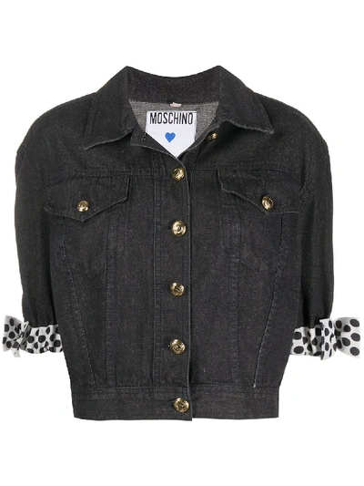 Pre-owned Moschino 1980s Denim Jacket In Black