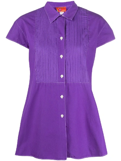 Pre-owned Kenzo 1990s A-line Blouse In Purple