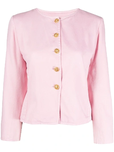 Pre-owned Saint Laurent 1980s Round Neck Jacket In Pink