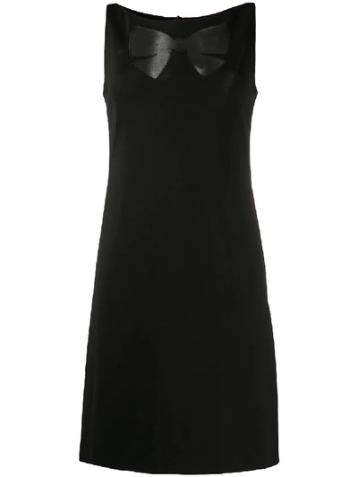 Pre-owned Moschino 1990s Bow Detail Dress In Black