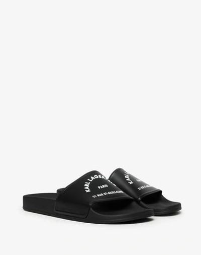 Shop Karl Lagerfeld Kondo Maison Karl Slide Man Sandals Black Size 10 Polyurethane, Polyester