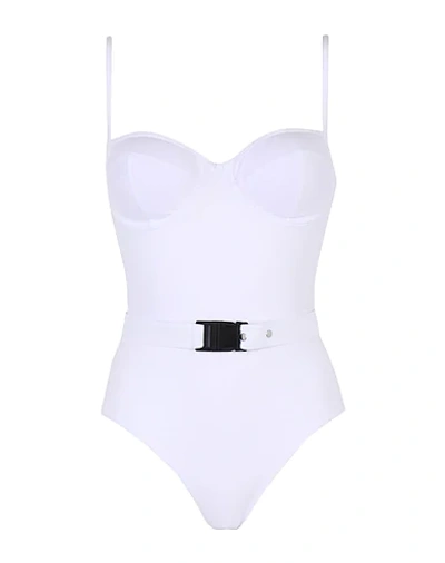 Shop Ow Intimates Ow Collection Woman One-piece Swimsuit White Size Xs Recycled Polyamide, Elastane