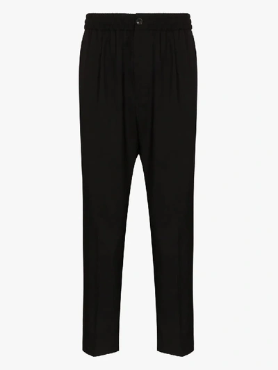 Shop Ami Alexandre Mattiussi Black Relaxed Cropped Trousers