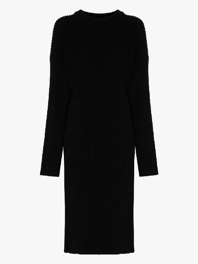 Shop Bottega Veneta Cutout Wool Sweater Dress In Black
