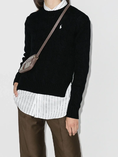 Shop Polo Ralph Lauren Polo Pony Cable Knit Sweater In Black