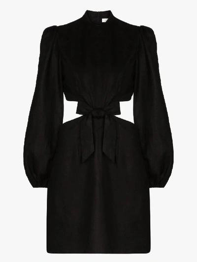 Shop Zimmermann Bellitude Cutout Mini Dress In Black
