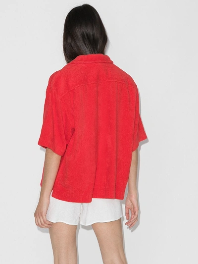 Shop All Things Mochi Cotton Boxy Shirt In Red