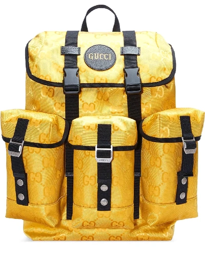 Shop Gucci Off The Grid Gg Multi-pocket Backpack In Yellow