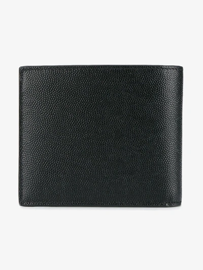 Shop Saint Laurent Monogram Leather Wallet In Black