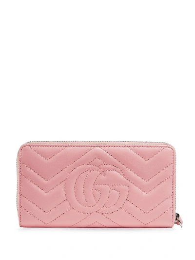 Shop Gucci Gg Mamont Leather Wallet In Pink