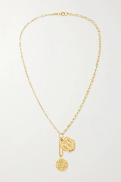 Shop Foundrae Wholeness And Pax 18-karat Gold Diamond Necklace